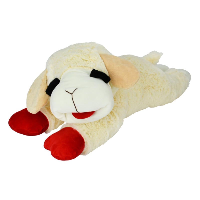 Multipet Lamb Chop Dog Plush Toy - Squeaky Toy for All Dogs - Extra Soft Plush - Stuffed Animal for Cuddling & Playing - Jumbo (24", Cream) - Image 1